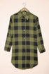 Turn-Down Collar Plaid Shirt Coat